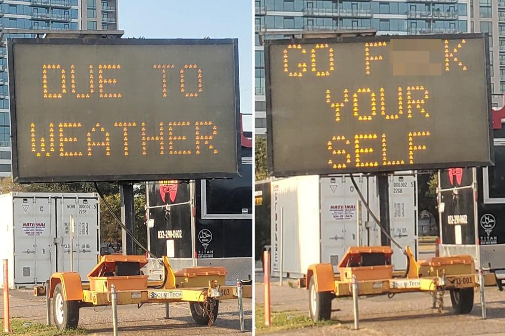 Hacked Houston construction sign tells drivers: ‘Go fâk yourself’